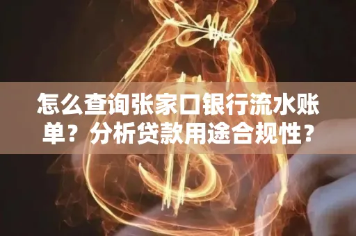怎么查询张家口银行流水账单？分析贷款用途合规性？